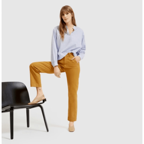 NWT New‎ Everlane The Straight Leg Crop Golden Brown Size 0 - Picture 1 of 13